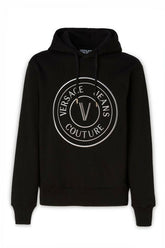 Versace Jeans Stunning Hooded Black Cotton Sweatshirt -   -  Versace Jeans.